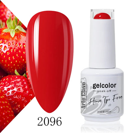Arte Clavo Red Color Series Nail Polish UV Soak Off Varnish 15ml Manicure Nail Art Long-lasting Hema Tpo Free Gel Nail Polish