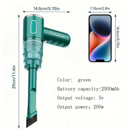 Portable Car Vacuum Cleaner, 3500Pa Suction Power, Handheld Design, USB Rechargeable, Suitable for Cleaning Cars and Homes