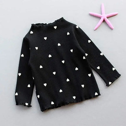 Bear Leader Girls Lovely Heart Print Sweaters 2023 New Autumn Kids Baby Cute Pattern Clothing Fashion Clothes Casual Outfits