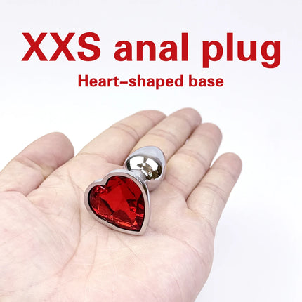 Metal Heart-shaped Butt Plug G-spot Massagers Masturbation Tools Beginner Anal Plug Adult Couple Sexual Health Adult Sex Toys