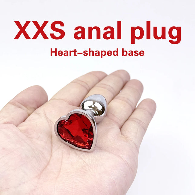 Metal Heart-shaped Butt Plug G-spot Massagers Masturbation Tools Beginner Anal Plug Adult Couple Sexual Health Adult Sex Toys