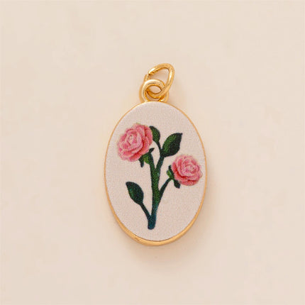 Dopamine pendant necklace, DIY fruit food love pendant, copper material, gold-plated, color preserving