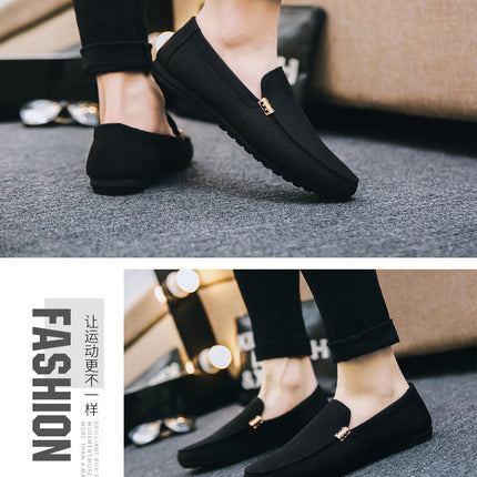 Men Casual Shoes Canvas Slip On Fashion Loafers for Male Luxury Dress Driving Shoes Formal Wedding Party Flats Plus Size