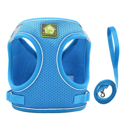 Dog Harness Pet Leash Vest-style Cat Breathable Adjustable Rope Reflective Pet Supplies Small Medium Dog Walking Harness Lead