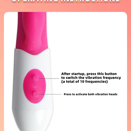 Powerful Rabbit Vibrator Dildo Dual Vibration G Spot Clitoris Stimulation Masturbators Vaginal Massager Adult For Women Sex Toys