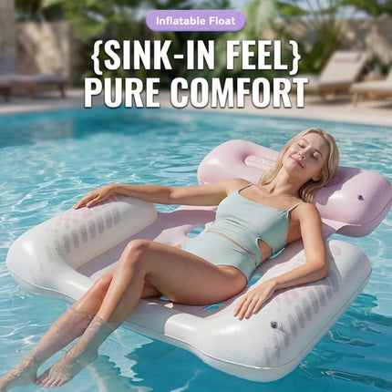 Water Inflatable Floating Row Adult Foldable Backrest Lounge Chair Inflatable Striped Floating Bed Single Hammock