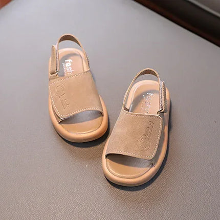 Sandals for Boys Fashion Summer Shoes 1-3-6 Years Girls Open Toe Matte Pu Leather Shoes Sandals Children Slippers