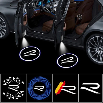 2Pcs LED Car Door Welcome Light Logo for VOLKSWAGEN VW R Line Golf Tiguan POLO BORA Passat Jetta Touareg Courtesy Projector Lamp