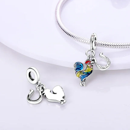 925 Sterling Silver Lion Rhino Charm Pendant Beads Fit Charms Silver 925 Original Bracelet for Women Jewelry Making Gift