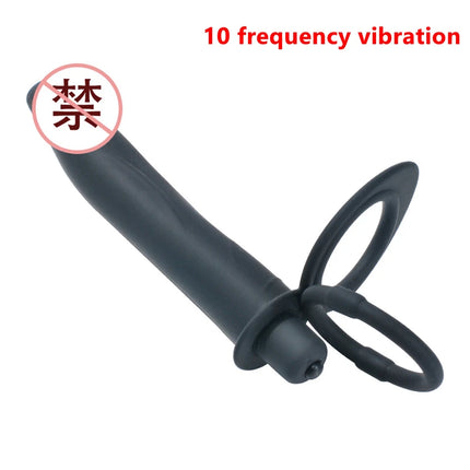 Beginner Vibrating Strap On Dildo Double Penetration Anal Plug Soft Silicone Waterproof Adult Toy for Men
