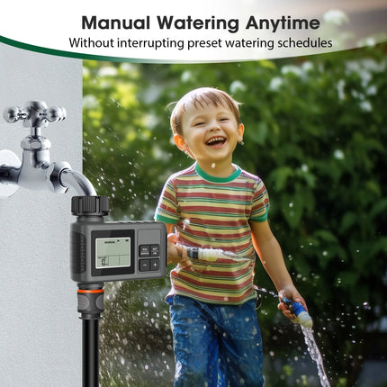 Insoma Automatic Water Timer Intelligent Irrigation Watering System Sprinkler Timer Garden Programmer Equipment IPX7 LCD Display