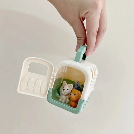 8 Pieces/set Cute Dog Toy Set Dog Cage Scene Play Toy Baby Play Home Puzzle Toy Parent Child Interaction Exercise Fingers