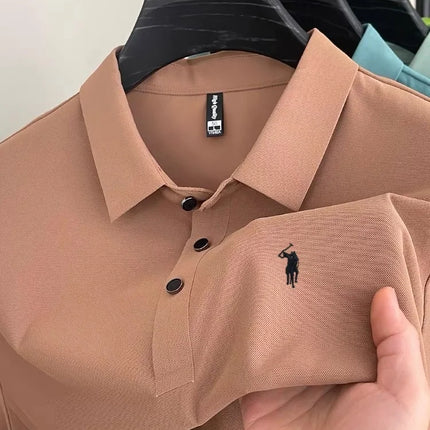 Luxury classic men's brand Paul original pony embroidered comfortable POLO shirt summer new casual breathable short sleeved top
