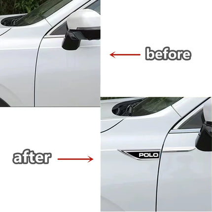 Car Body Protective Metal Sticker Auto Door Car Fender Side Blade Badge For Volkswagen VW Polo 6R 6N 6N2 6C 9N 9N3 Rline R Line