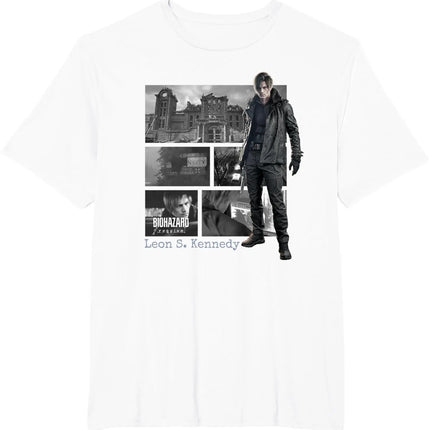 Resident Evil Leon S. Kennedy Requiem T-Shirt RE4 Remake Style Zombie Killer Raccoon City Survivor Horror Game Merchandise