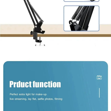 BSLIUFANG LED Photography Light Selfie Lights Conference Lighting Lamp With Scissor Arm Stand For Zoom YouTube Live Streaming