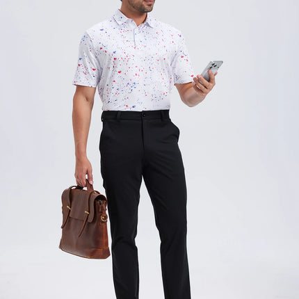 Men's Golf Pants 30"/32"/34" Stretch Work Dress Pants Slim Straight Lightweight Quality Business Trousers Casual Suit Pants