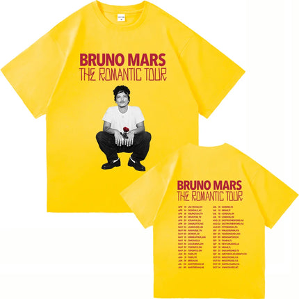 The Romantic Album T Shirt Bruno Mars The Romantic Tour 2026 Men/women Clothing Vintage Harajuku High Quality Cotton Tshirts