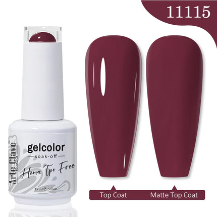 Arte Clavo 15ML Red Brown Color Gel Nail Polish Autumn Winter Nail Art Gel Nail Supplies Semi Permanent Soak Off UV Gel Varnish