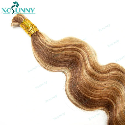 27/30/613 Mixed Color Braiding Hair Bulk Human Hair For Boho Braids Knotless Body Wave Bulk Human Hair For Braiding Wholesale