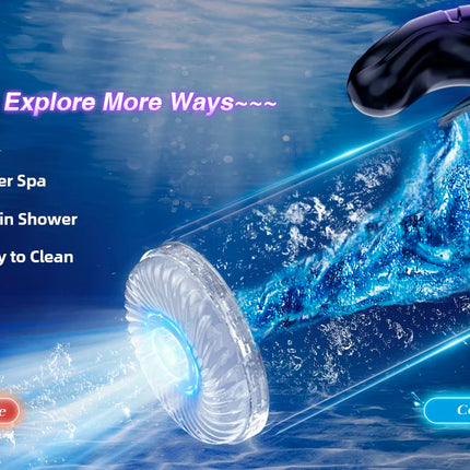 High Speed Automatic Thrusting Rotating Piston Stroker Masturbator Telescopic Vagina Blowjob Masturbation Sex Toys for Men 18
