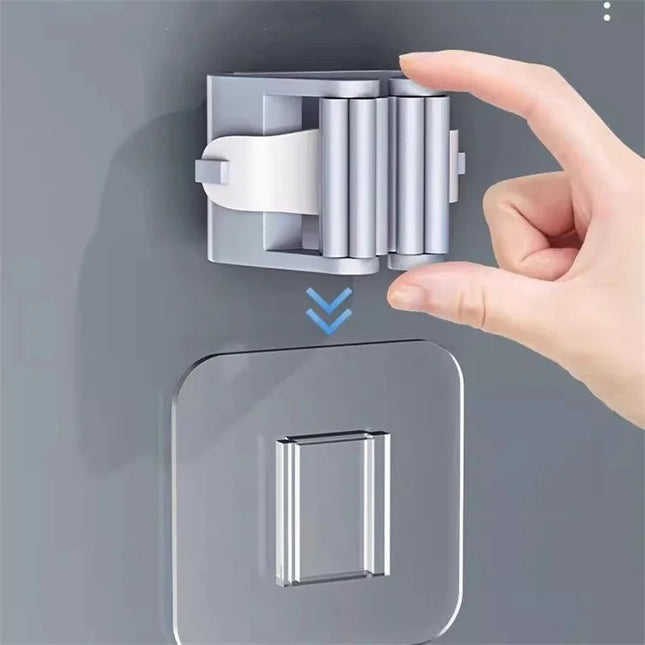 Mop Holder Self-adhesive Broom Stand Wall Mounted Mop Support Sweeping Brush Hook Storage Organizer Bathroom Kitchen Accessories