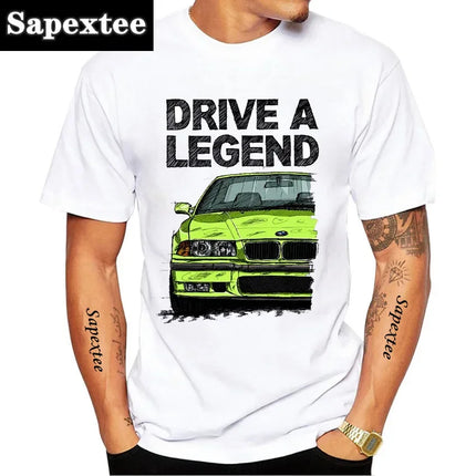 E30 E28 E36 Low Style Skull Driver T-Shirt New Summer Men Short Sleeve E90 Sport Car Design Boy Casual Tops Adventur White Tees