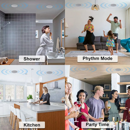 Herdio 4'' 2PCS Passive Ceiling Speakers In Wall Mount Speakers With 160W Powerful Bass For Bathroom kitchen living Room Office