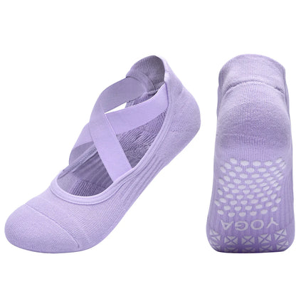 Women Non-Slip Yoga Socks Silicone Indoor Cotton Bandage Backless Pilates Fitness Sock Ladies Ballet Dance Sports Grippers Socks