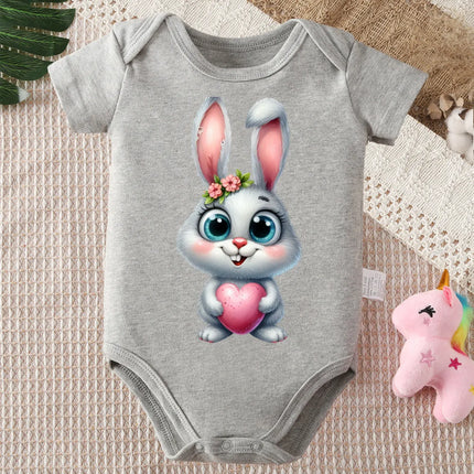 100% Cotton Bodysuit Happy Easter The Cool Rabbit Print Onesie Comfortable Cloths for Baby Jumpsuit for 0 To 12 Months Newborn