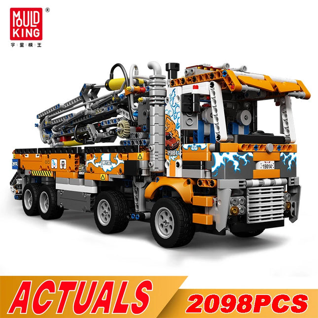 NEW 2098Pcs Heavy-Duty Tow Truck Building Kits Pneumatic Concrete Pump Truck Bricks Engineering Toy for Kids Christmas Gift
