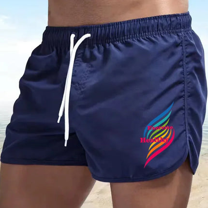 Men's Quick Drying Beach Trunks  Summer Swim Gym Shorts Surf Ventilate Drawstring Casual Fashion Daily Pants
