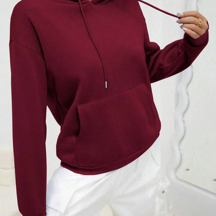 Solid Color Hoody For Female Autumn Fashionable Clothing Casual Fleece Pocket Hoodies Multicolor Unisex Women Streetwear