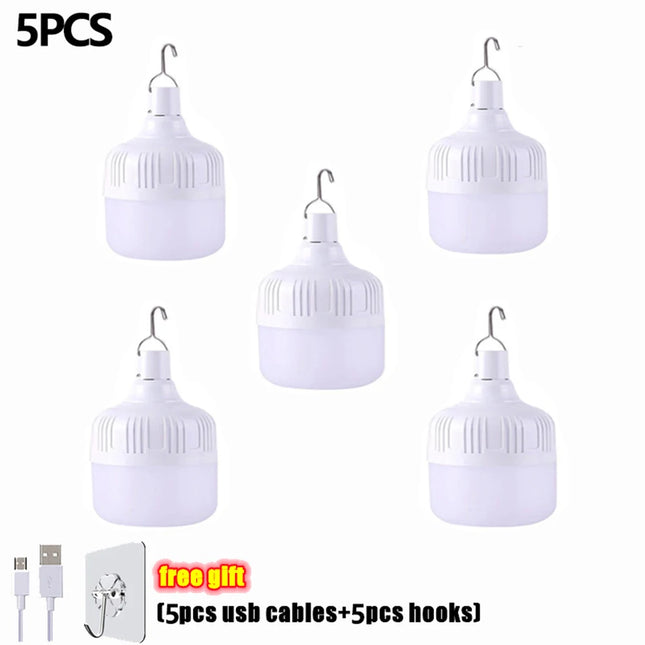 1/2/5/8pcs High Power LED Light Charging Emergency Lamp Outdoor  Portable Lanterns BBQ Camping lamp Search Light  Emergency Bulb