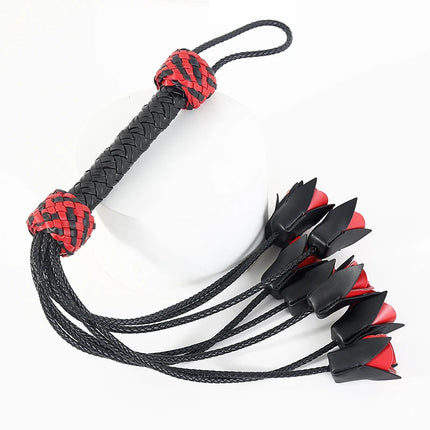 8 Rose Red Black PU Leather Bdsm Whip Bdsm Spanking Flogger Flirting Bondage Restraints Slave Sex Toys for Woman Adult Games