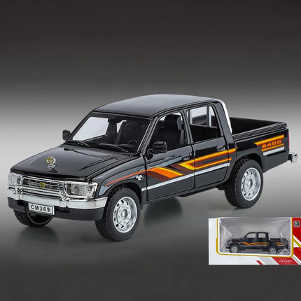 1:32 Toyota Hilux Off Road Pickup Truck Alloy Diecast Metal Model Hight Simulation Sound Light Toy Desktop Ornaments Boys Gifts
