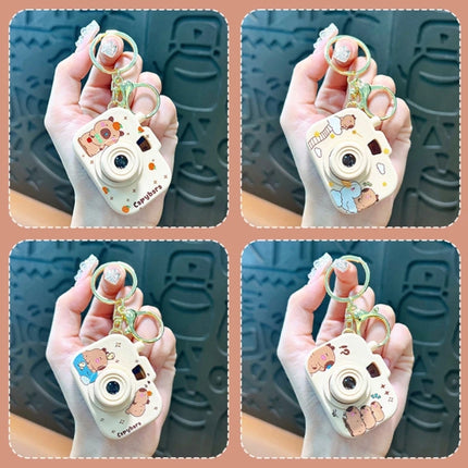 New Capybara Projection Camera Keychain Cartoon Kawaii Mini Camera Keyring Hanging Decoration Fashion Backpack Pendant
