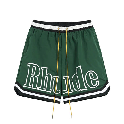 American Rhude Shorts Casual Loose Breathable Multi-color Trendy Mesh Beach Sports Shorts