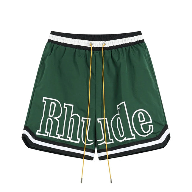 American Rhude Shorts Casual Loose Breathable Multi-color Trendy Mesh Beach Sports Shorts