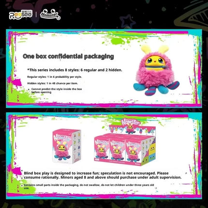 Nomster Official Nom Bad Mood Talking Plush Keychain Blind Box Cute Kawaii Collectible Toy Figure Bag Charm Decor Christmas Gift