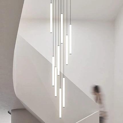 Minimalist Chandelier LED Stair Strip Lamp Duplex Building Interior Lighting Lamps Modern Dining Table Living Room Pendant light