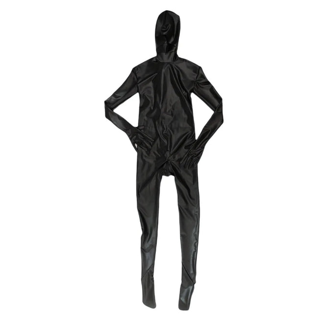 Men's Faux Leather Full-Body Bodysuit Zentai Catsuit Unitard Hip Zip Cosplay Jumpsuit Unique Costumes Adult Corset-Style One-Piece