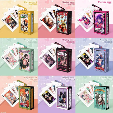 Anime Jujutsu Kaisen Haikyuu Cosplay Board Game Cards Genshin Impact Hardcover Poker Toy Gift