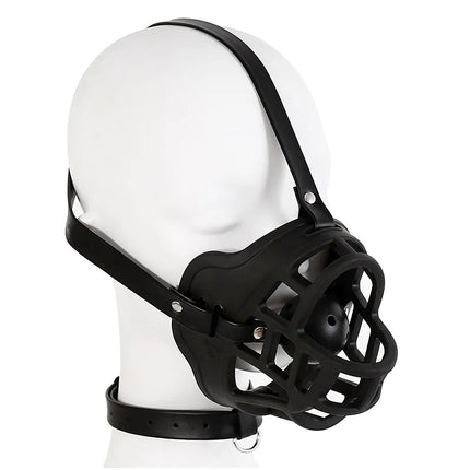 Leather Mask Silicone Mouth Oral Gag Set Head Face Bondage Harness Ball Bite Gag Fetish Restraint Sex Toy Slave Couple Game