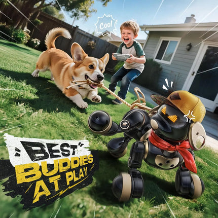 2.4G AI Robot dog toy Intelligent interactive puppy More than 30 LED expressions Remote gesture control electronic pet Kid gift