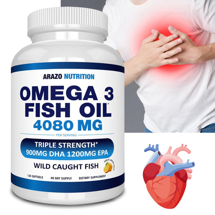 Omega 3 Fish Oil - Contains EPA and DHA To Support Brain, Heart, Bone and Joint Health, Overall Well-being, and Immune Function