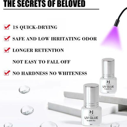 JOMAY UV Glue Lash Glue Extra Strong Eyelash Glue Extension Supplies UV Glue 5ML Waterproof Adhesive 3 bottles