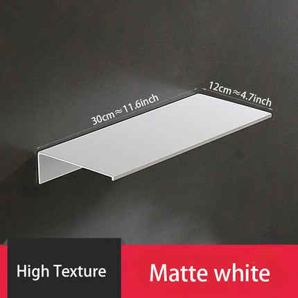 No Drilling Storage Rack Wall Shower Wall Shelf Kitchen White Finish for Modern Bathroom Organizer Home Space-Saving Accessories