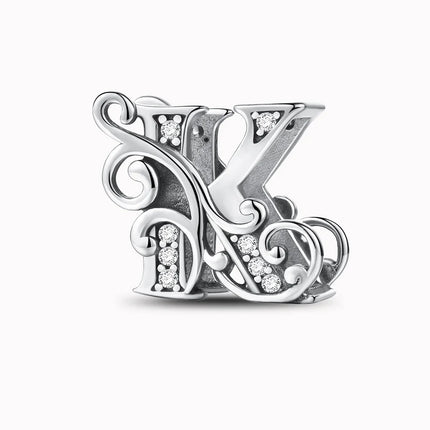 925 Sterling Silver English Letter Charms Beads Fit Original Pan DIY Bracelets Making Gift Of High Quality Fine Jewelry