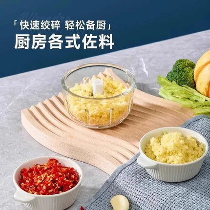 Electric garlic puree grinder, rechargeable 260ML onion, ginger, chili, vegetable grinder, and complementary food machine